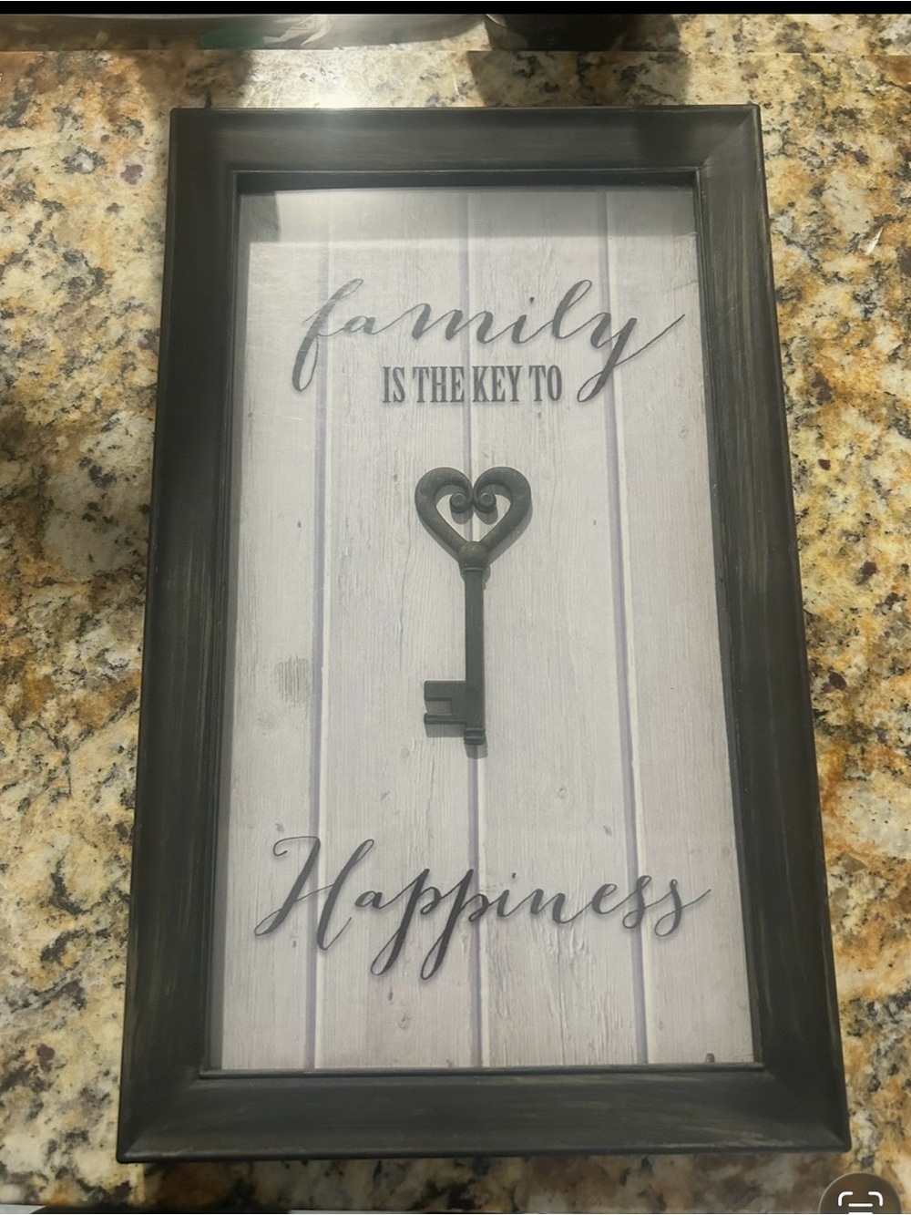 Framed 'Family is the Key to Happiness' Wall Art - Black